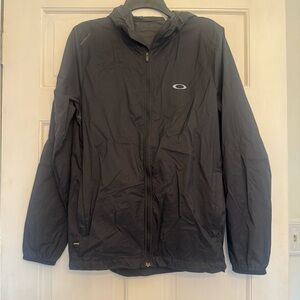Oakley Men's Black Hooded Windbreaker Jacket